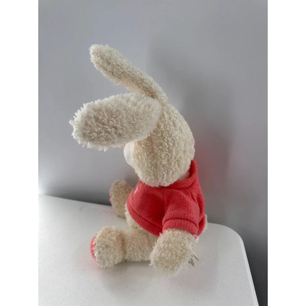 Vintage JCPenney Chosun Plush Bunny Toy Pink Sweater‎ Embroidered Easter Animal